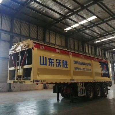 Caminhão móvel, raspador, carrilhão translacional, semi-reboque para transporte de cascalho