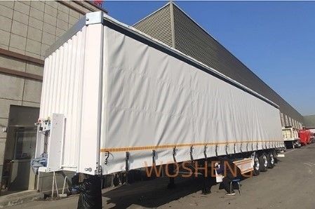 40-50 toneladas 3 eixos Branco 40ft 45ft PVC cortina lado caminhão Semi-reboque para caminhão reboque