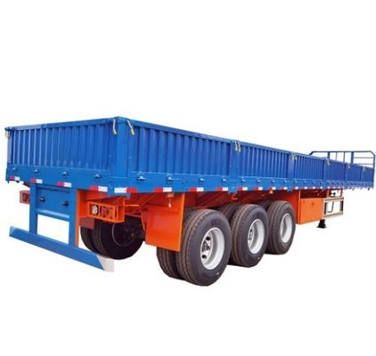 Semi-reboque de parede lateral de 40-100 toneladas com 3 eixos para transporte de carga pesada