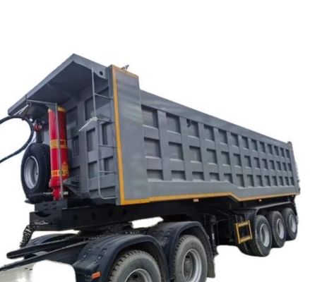Semi-remolque hidráulico traseiro de 3 eixos personalizável para transporte de grãos de areia e pedra