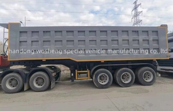 Semi-remolque hidráulico traseiro de 3 eixos personalizável para transporte de grãos de areia e pedra
