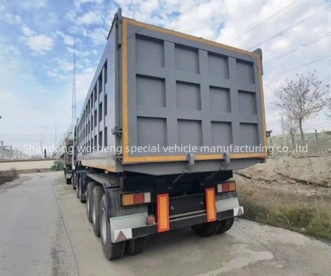 Reboque de caminhão Wosheng 3 eixos hidráulico traseiro de descarga de descarga
