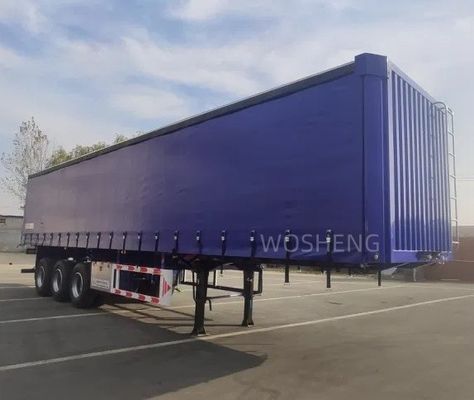 WABCO-ABS travagem equipado com 3 eixos 40ft 45ft azul cortina lado Semi-reboque por Wosheng