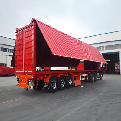 Pneus 12R22.5 12 unidades Semi-reboque de Logística de Aço com Ampliação de asas de abertura