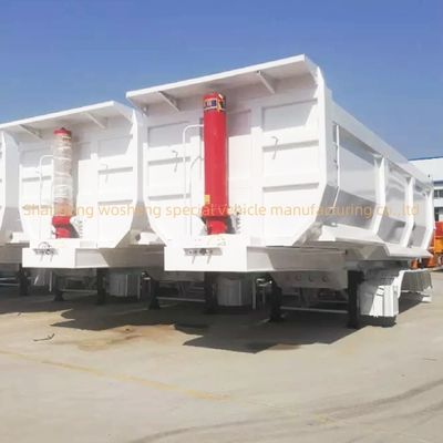 Semi-remolque hidráulico de 20-100 toneladas para transporte de grãos de areia e pedra