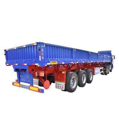Wosheng Side Tipper Truck Trailers com 90 w mm*13/16 de espessura mm*10Layer Leaf Spring