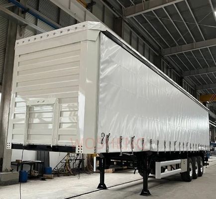 40tons Max Carga útil Tri-eixo Caixa de carga fechada Semi-reboque com cortina lateral personalizável