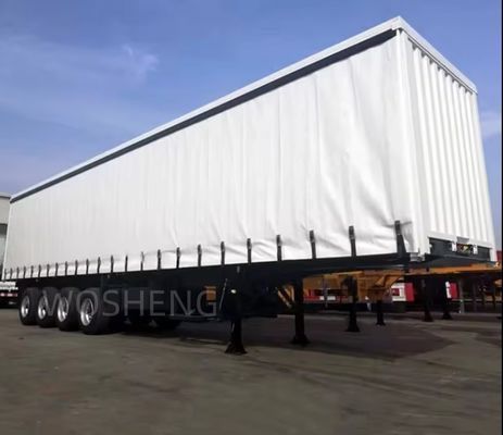 40tons Max Carga útil Tri-eixo Caixa de carga fechada Semi-reboque com cortina lateral personalizável