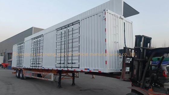 12R22.5 12 unidades Pneus furgão de parede aberta semi-reboque de asa dupla para transporte de cargas