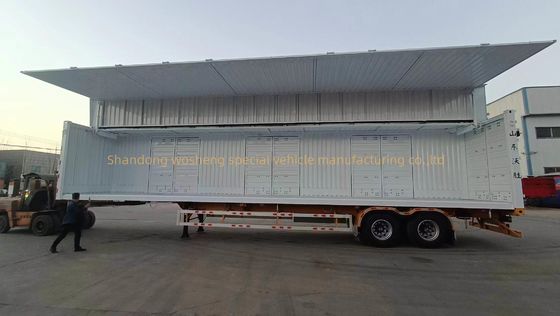 12R22.5 12 unidades Pneus furgão de parede aberta semi-reboque de asa dupla para transporte de cargas