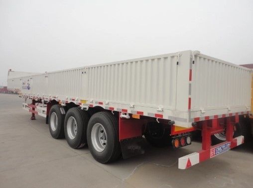 40FT Drop Side Wall Bulk Fence Stake Container de cama plana Carga pesada Parede lateral de bordo Caminhão Semi-reboque