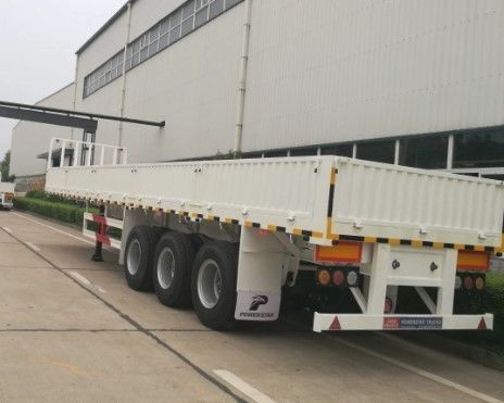 40FT Drop Side Wall Bulk Fence Stake Container de cama plana Carga pesada Parede lateral de bordo Caminhão Semi-reboque