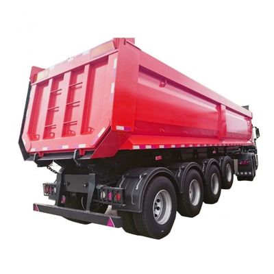 Semi-remolque de descarga traseira de 40 a 80 T com rebento hidráulico para transporte de grãos de areia e pedra