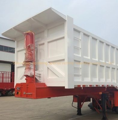 5 eixos hidráulico traseiro de descarga de semi-reboque End Tipper com Q345B / T700 aço viga principal