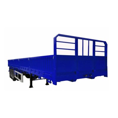 Transporte de camiões de parede lateral de 3 eixos, semi-reboque de aço de 13 m com suspensão mecânica
