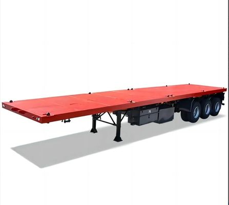 Container de transferência plano multifuncional Semi-reboque de cama plana com especificações de pneus triangulares