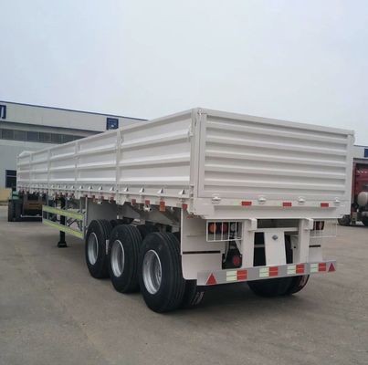 Transporte de camiões de parede lateral de 3 eixos, semi-reboque de aço de 13 m com suspensão mecânica
