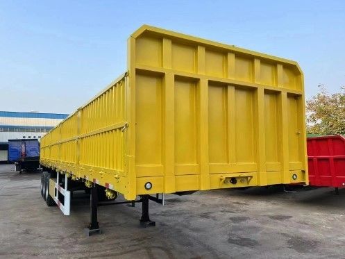 3 eixos Transportes a granel e contêineres Semi-reboque de parede lateral de aço para semi-camiões