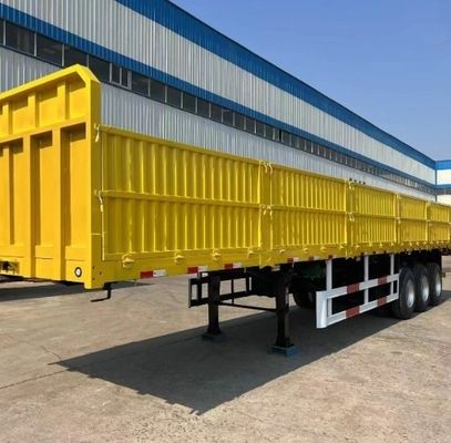 3 eixos Transportes a granel e contêineres Semi-reboque de parede lateral de aço para semi-camiões