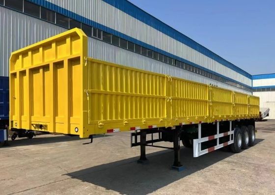 3 eixos Transportes a granel e contêineres Semi-reboque de parede lateral de aço para semi-camiões