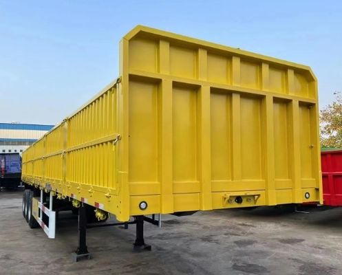 3 eixos Transportes a granel e contêineres Semi-reboque de parede lateral de aço para semi-camiões