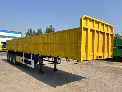 3 eixos Transportes a granel e contêineres Semi-reboque de parede lateral de aço para semi-camiões