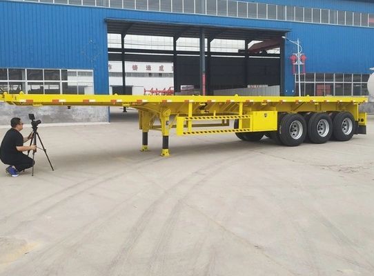 3pc Axel Air Drum Brake Transfer Container Flat Bed Semi-Trailer com material durável
