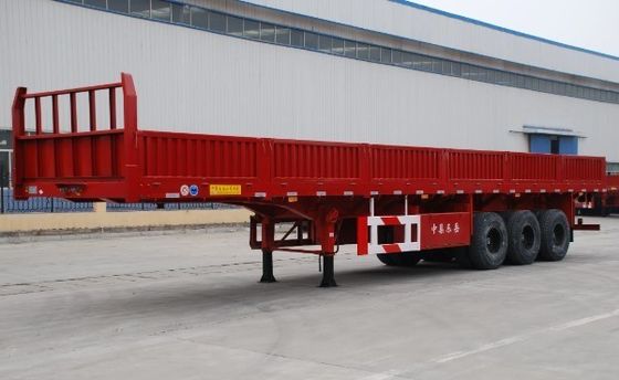 Semi-reboque de suspensão mecânica Reboque de caminhão de parede lateral com pneus 12.00R22.5