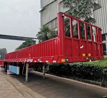 Semi-reboque de suspensão mecânica Reboque de caminhão de parede lateral com pneus 12.00R22.5
