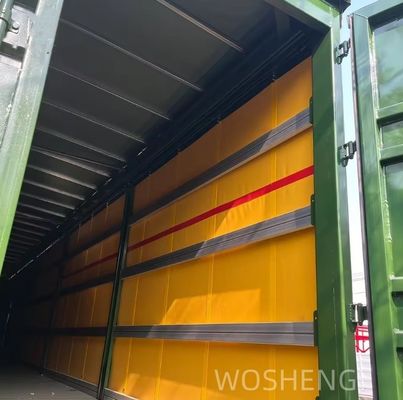 Semi-reboque de 3 eixos, caixa de veículo de transporte de carga, reboque lateral com cortina para proteção de carga