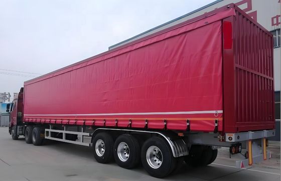 Sistema de travagem de dupla linha WABCO Tri Axles 60 toneladas Side Curtain Trailer para transporte