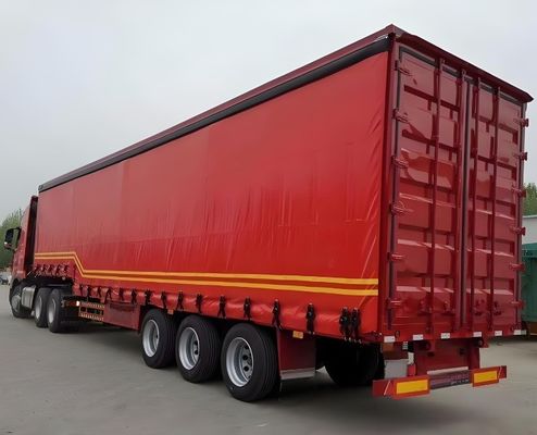 Sistema de travagem de dupla linha WABCO Tri Axles 60 toneladas Side Curtain Trailer para transporte