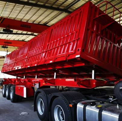 Sistema de travagem de dupla linha Semi-remolque de descarga lateral para transporte de minas de carvão de pedra