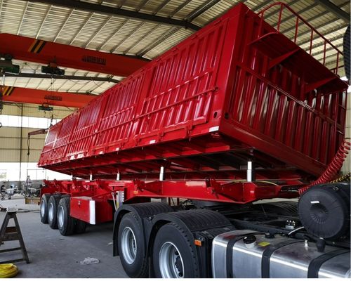Semi-reboque de 3 eixos hidráulico de rebentador lateral com 10 camadas de mola de folha
