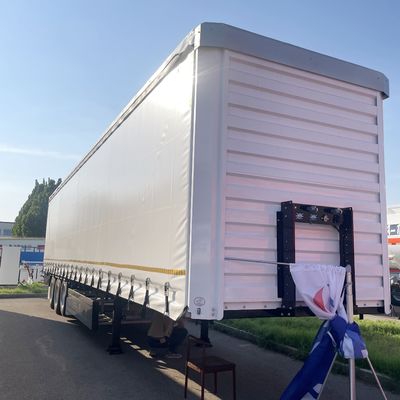 Semi-reboques Branco 40ft 45ft 3 eixos Cortina lateral com suspensão a ar e WABCO-ABS