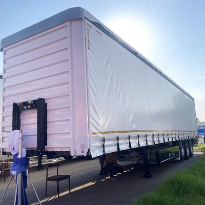 Semi-reboques Branco 40ft 45ft 3 eixos Cortina lateral com suspensão a ar e WABCO-ABS