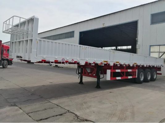 Semi-reboque de parede lateral branca para carga a granel de areia e pedra 3 eixos Capacidade 50 toneladas