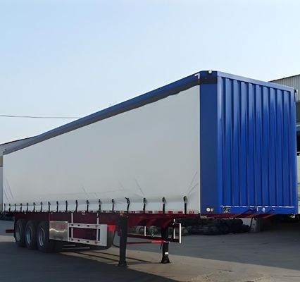 Semi-reboques Branco 40ft 45ft 3 eixos Cortina lateral com suspensão a ar e WABCO-ABS
