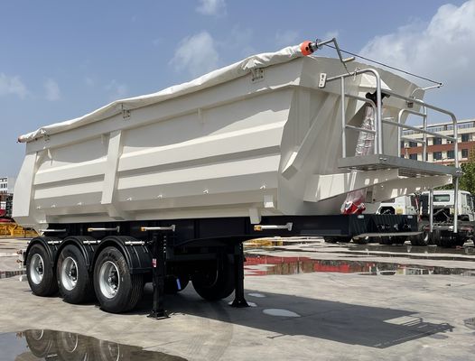 9800x2500x3500mm Semi-remolque de transporte de grãos de areia com descarga traseira hidráulica