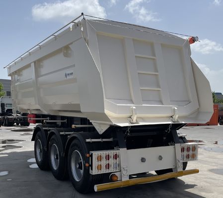 9800x2500x3500mm Semi-remolque de transporte de grãos de areia com descarga traseira hidráulica