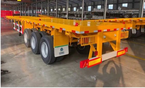 2 eixos 3 eixos 4 eixos 20' 40' 45' Semi-remolque de contentor de banco plano para pneus de camião 12R22.5