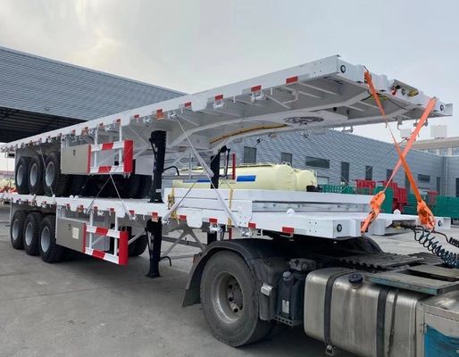 2 eixos 3 eixos 4 eixos 20' 40' 45' Semi-remolque de contentor de banco plano para pneus de camião 12R22.5