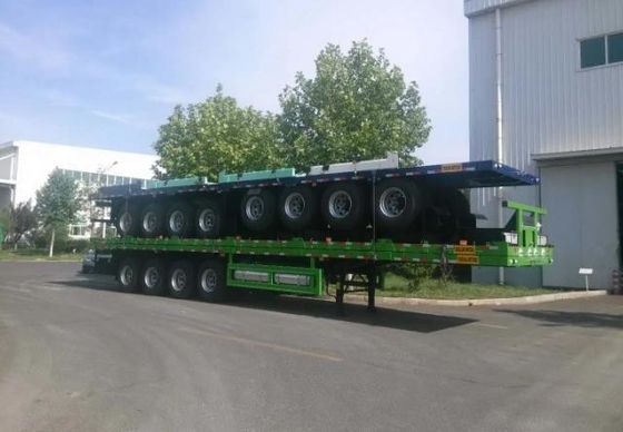 2 eixos 3 eixos 4 eixos 20' 40' 45' Semi-remolque de contentor de banco plano para pneus de camião 12R22.5