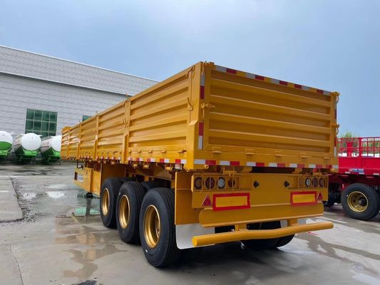 Função multiuso 3 eixos Semi-reboque para carga a granel Reboque lateral de aço