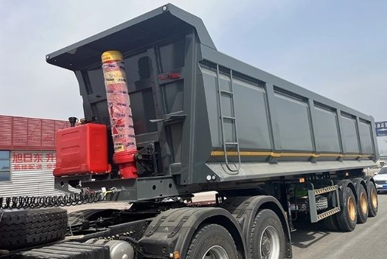 Reboque de camião 3/4 eixos 60-100 toneladas Reboque de descarga com engrenagem de aterragem de carga pesada 28 t
