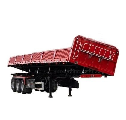 Wosheng Tri-Axle Side Dump Trailer com elevador hidráulico e dimensões 13000*2550*2900mm