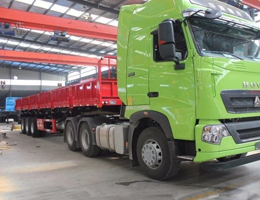 Wosheng Tri-Axle Side Dump Trailer com elevador hidráulico e dimensões 13000*2550*2900mm