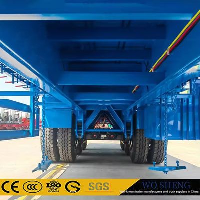 Semi-reboque com 3 eixos de carga de 30 a 80 toneladas, transportador de contentores, reboque de caminhão