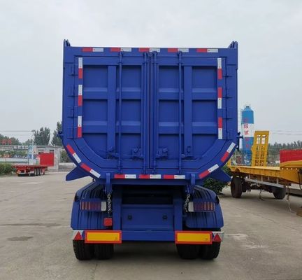Rear Dump Style Semi-Trailer Wosheng 4 eixos Hidráulico End Tipper Semi-Truck Trailer