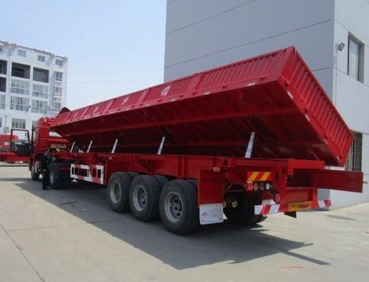 Venda direta Tri-Axle elevador hidráulico lateral tipper lado dump semi-reboque com design